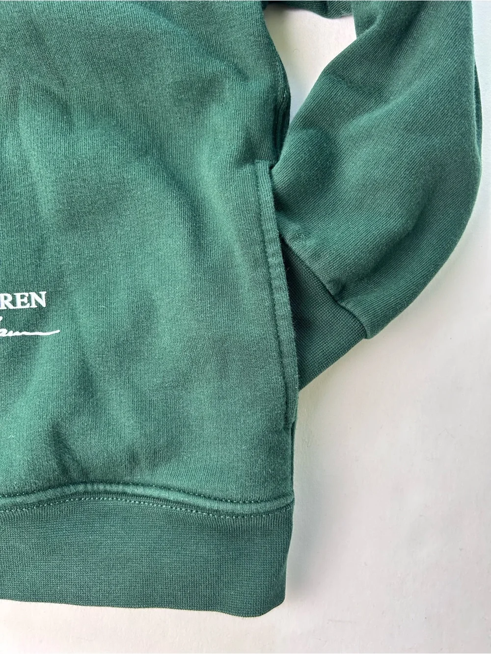 Polo Ralph Lauren Polo Bear Cotton Blend Unisex Green Sweatshirt Hoodie Pockets